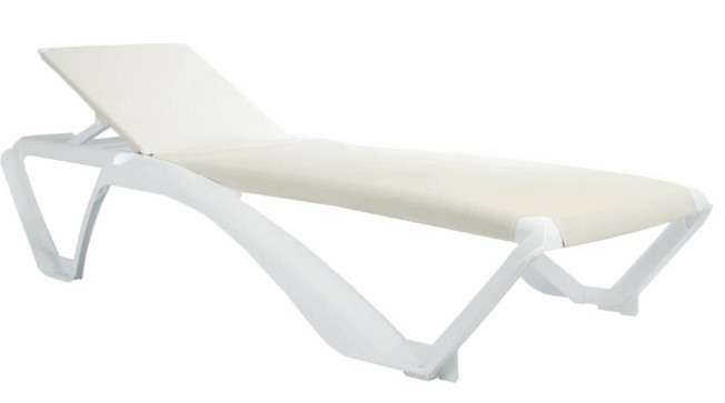 Pack 2 Tumbonas MARINA CLUB Blanco - Beige