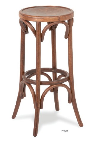 Taburete 25 Madera Haya Color Nogal