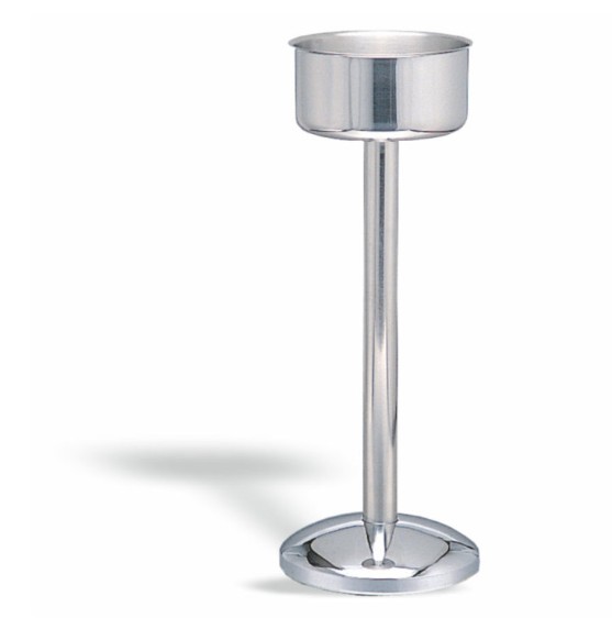 Pie Acero Inox Con Portacubo Para Cubitera De 2 Botellas