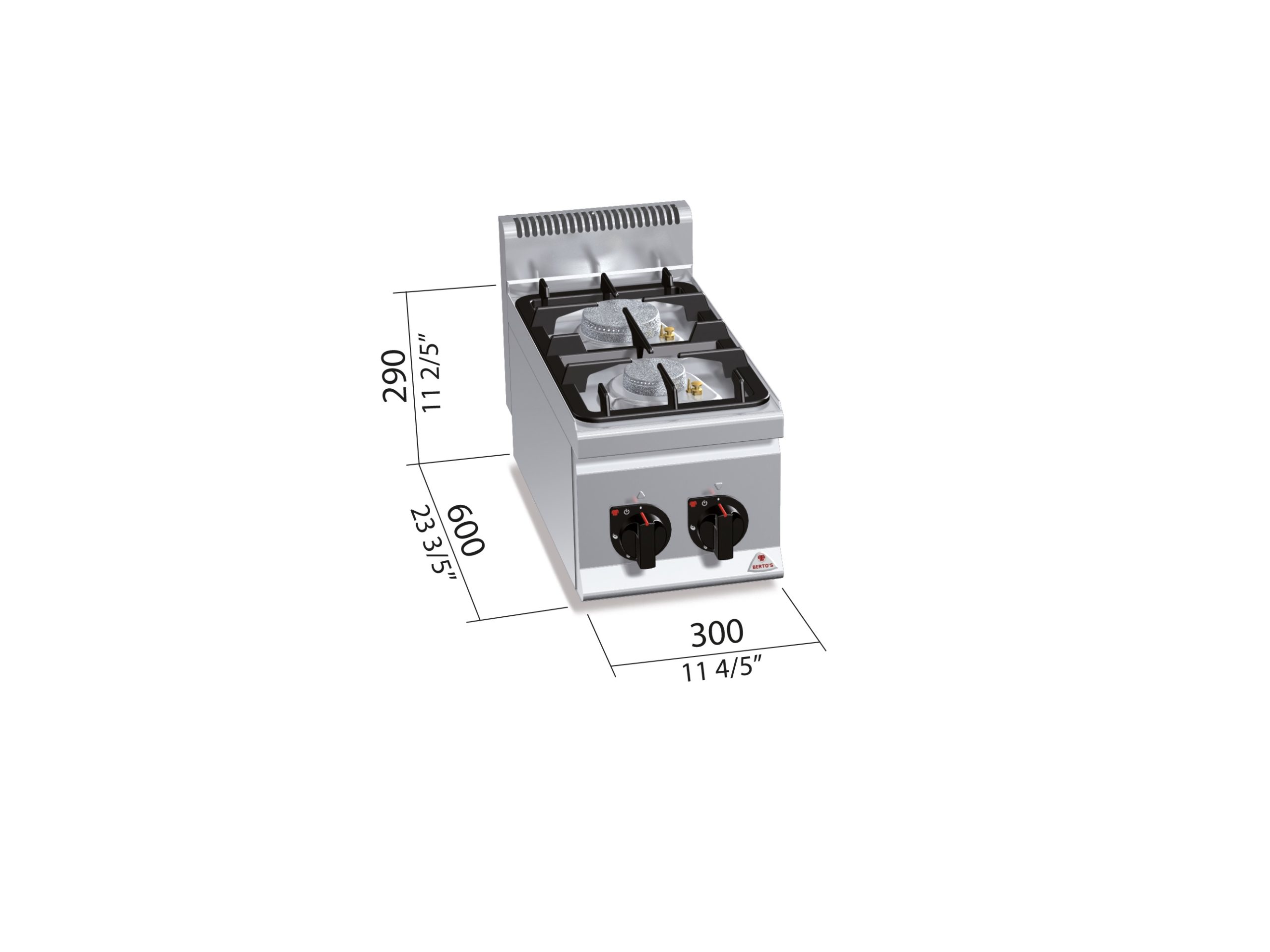 Cocina A Gas 2 Fuegos G6F2BPW Eco Power Sobremesa