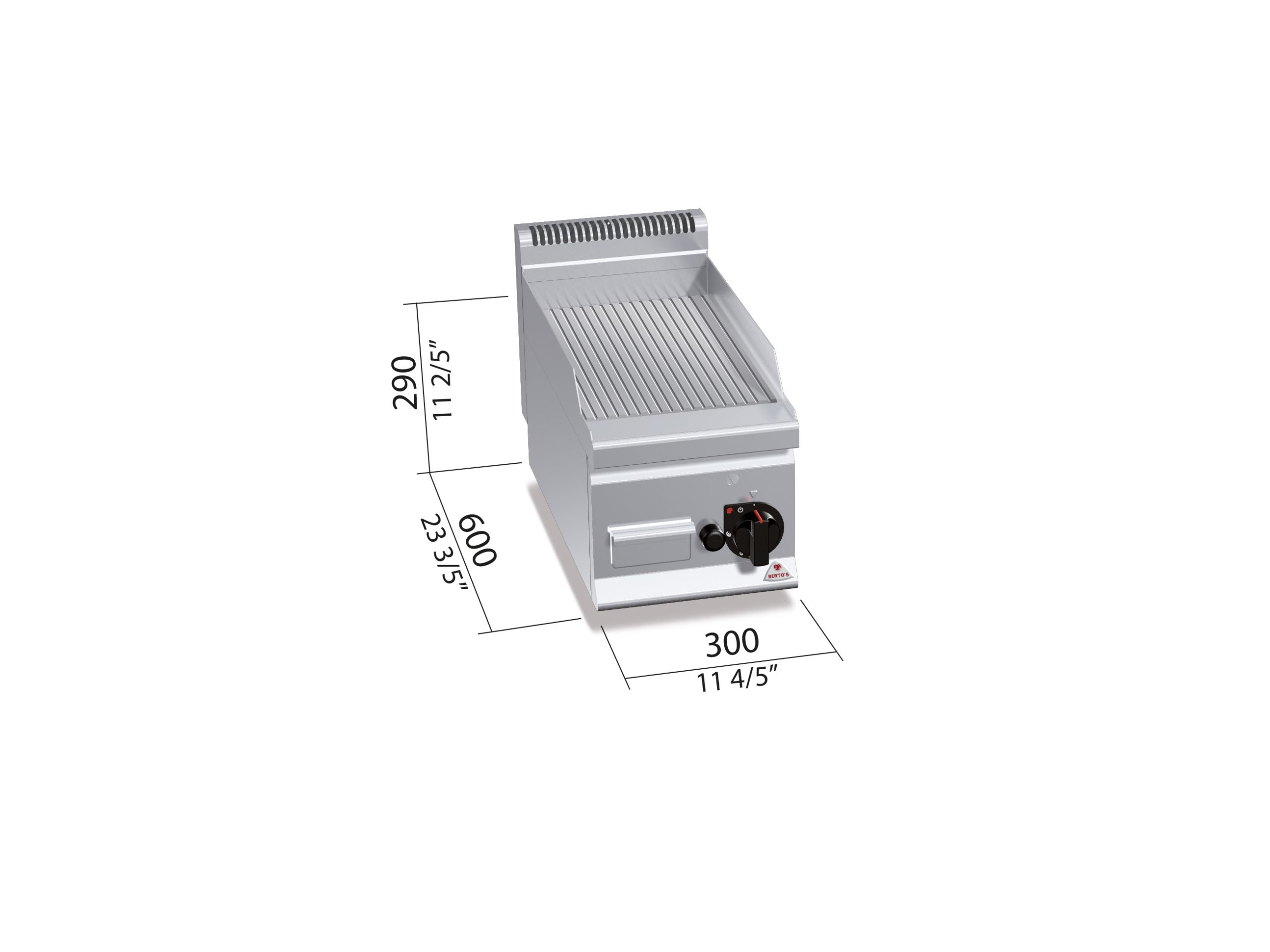 Fry Top 300 A Gas Acero Acanalado G6FR3B Multipan Sobremesa