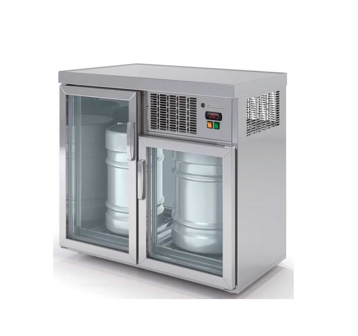 Enfriador de Barriles Con 2 Puertas de Cristal, Mod EB-100