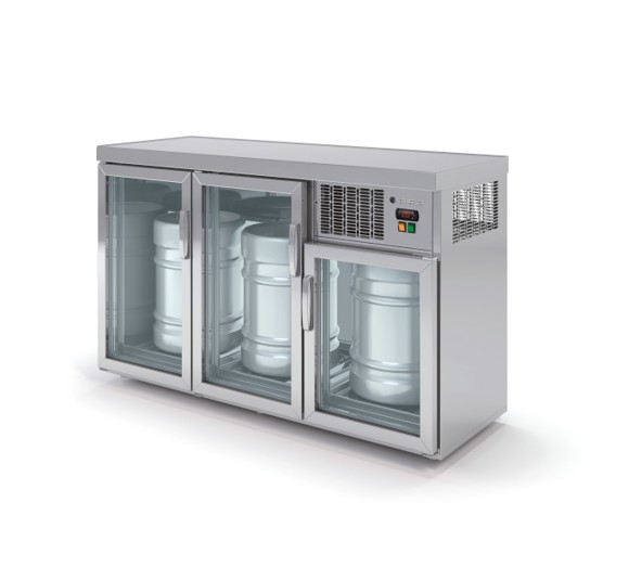 Enfriador de Barriles 3 Puertas de Cristal Mod EBV-150
