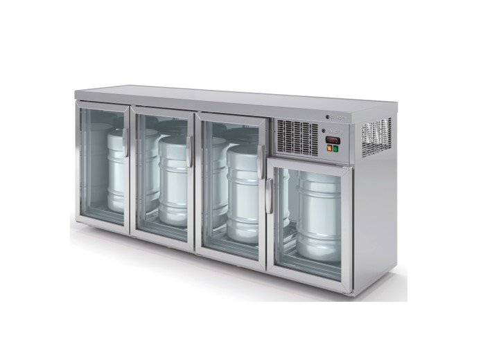 Enfriador de Barriles 4 Puertas de Cristal Mod EBV-200
