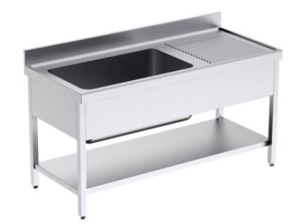 Fregadero 160X70X85 C/1 Cuba 1 Escurridor Derecha Y Estante