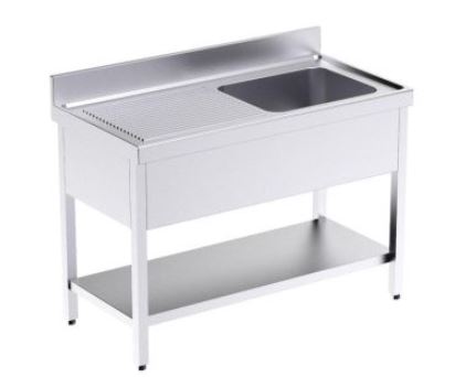 Fregadero Indust 1000X600X850 De 1 Seno + 1 Escurridor Izq