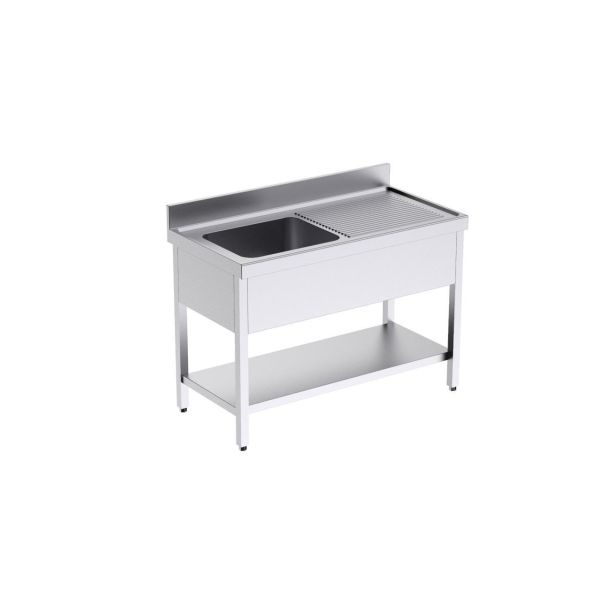 Fregadero Indust 1000X600X850 De 1 Seno+1 Escurridor Derech
