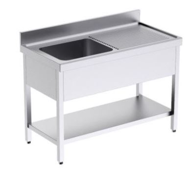 Fregadero Indust 1200X600X850 De 1 Seno+1 Escurridor Derech