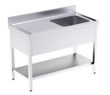 Fregadero Indust 1200X600X850 De 1 Seno + 1 Escurridor Izq