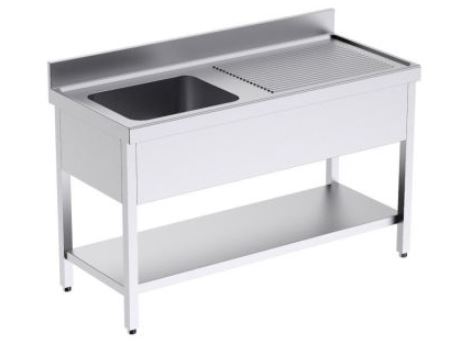 Fregadero Indust 1400X600X850 De 1 Seno+1 Escurridor Derech