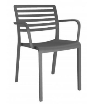 Pack De 4 Sillas Lama Con Brazos Color Chocolate