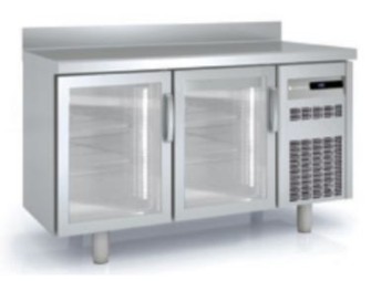 Mesa Snack Refrig MRSV-200 Puertas CRISTAL 202X60X85