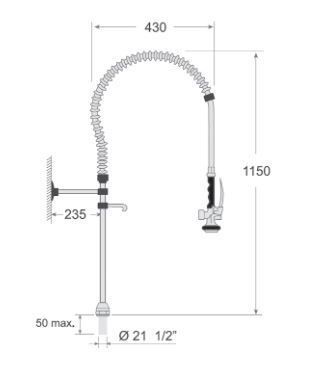 GRIFO DUCHA GASTROEQUIP 3