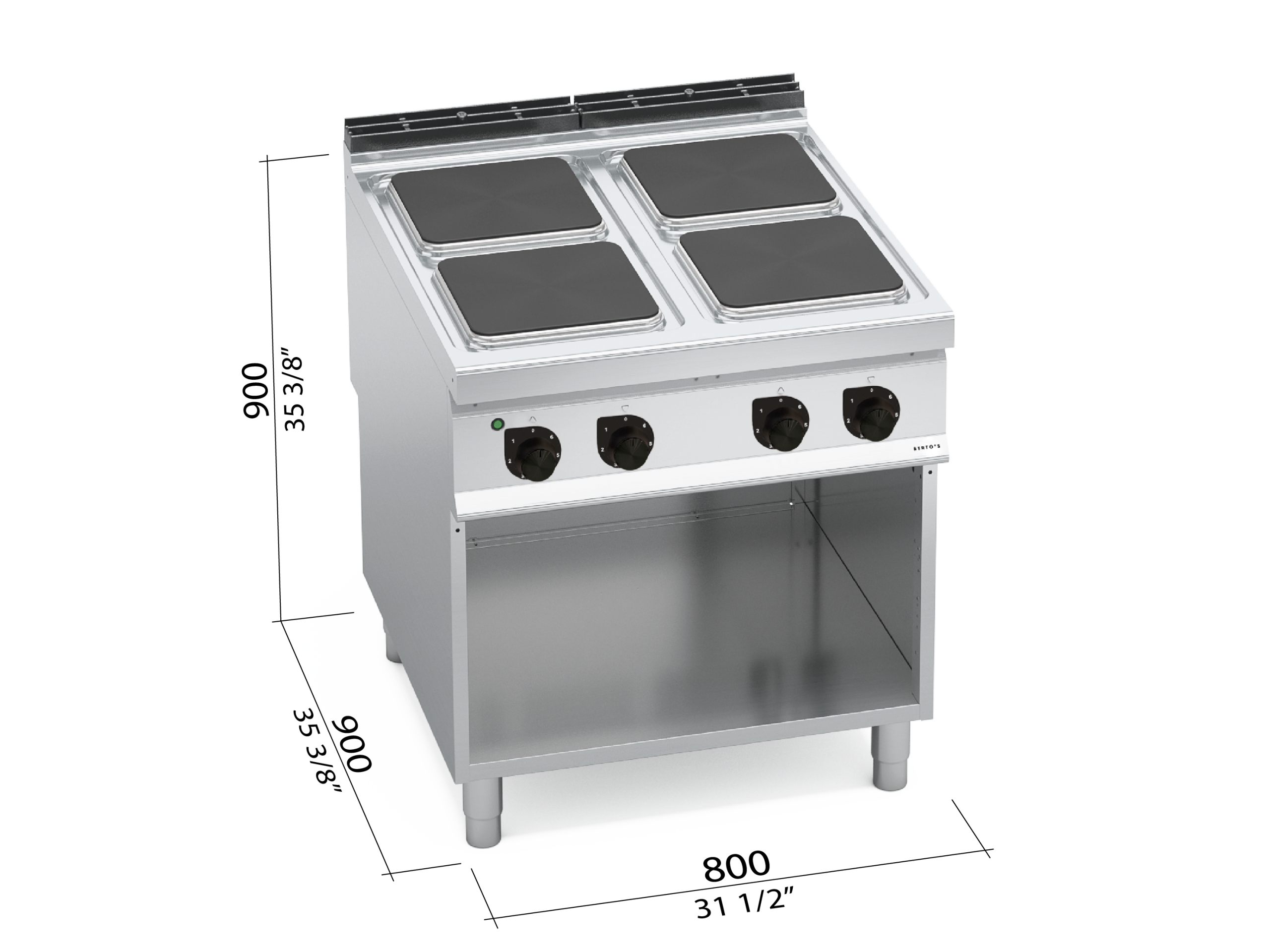 Cocina eléctrica de 4 fuegos High-Power BERTO'S