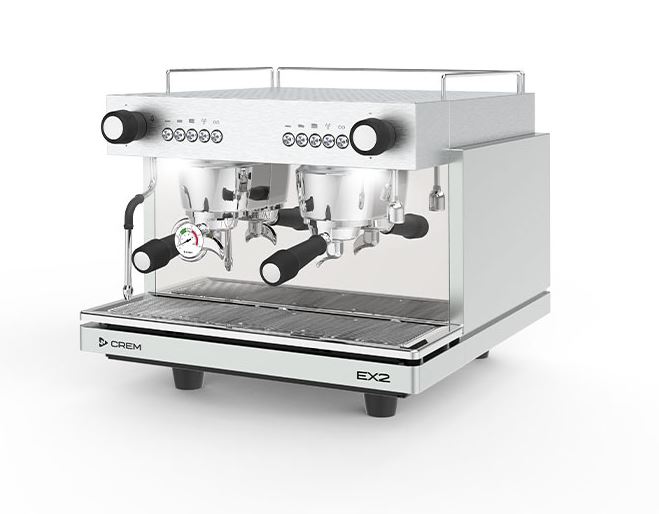 Cafetera 2 Grupos de Vasos Bajos y LEDS, Mod. EX2 MINI 2G