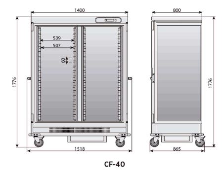 Carro refrigerado para 34 bandejas GN 2/1, Mod. CF-40 HC 1