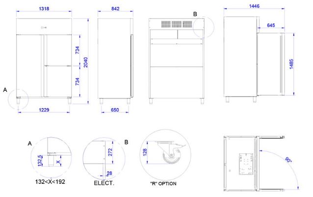 Armario refrigerado gastronorm GN 2/1, Mod. APG-1402 HC 1