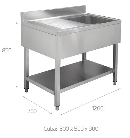 Fregadero 1 Pica y Escurridor Izquierdo, Mod. FI5 3435 1