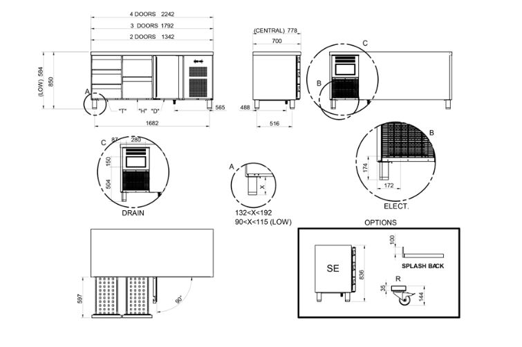 Mesa refrigerada Gastronorm GN 1/1, Mod. MPG-135 HC PC 1