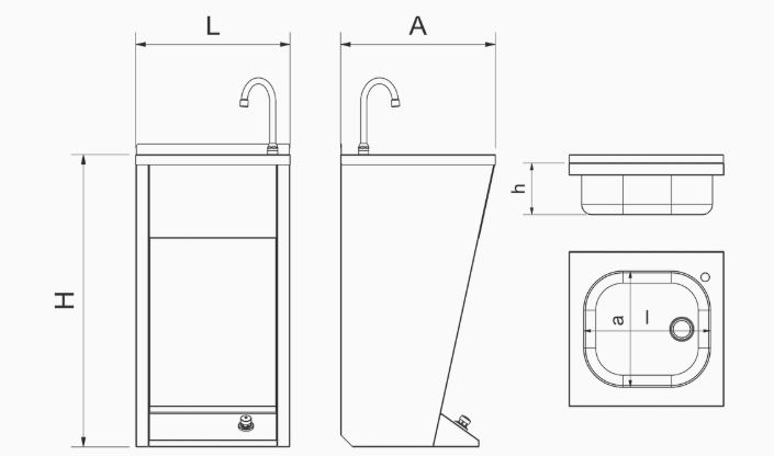 Lavamanos registrable con pedestal Serie Black 1