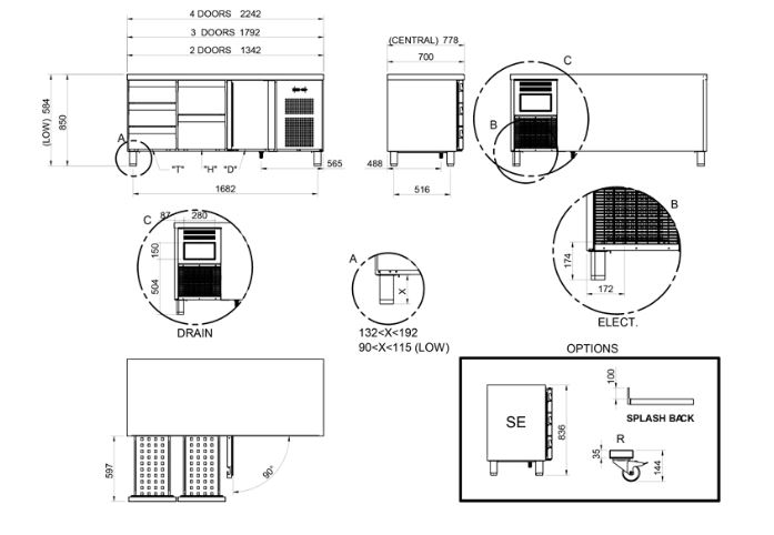 Mesa refrigerada Gastronorm GN 1/1, Mod. MPG-135 HC 1