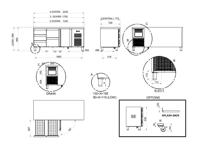 Mesa refrigerada Gastronorm GN 1/1, Mod. MPG-225 HC 1