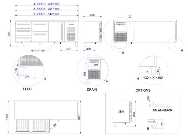 Mesa para mantenimieto de congelado, Mod. MNS-150 HC 1