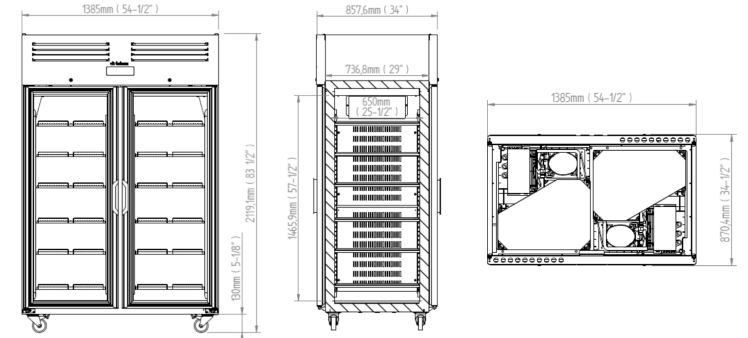 Armario de Refrigeración Pasante INVERTER A+, AGB 1402 PDCR 1