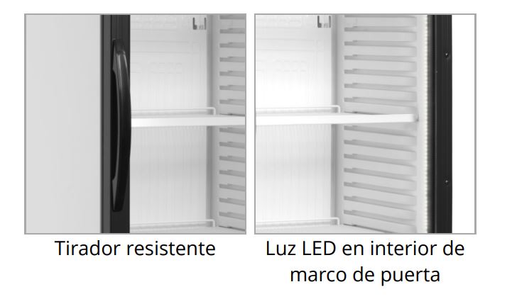 Armario Expositor Refrigerado en Blanco, Mod CEV425CP 2 LED 1