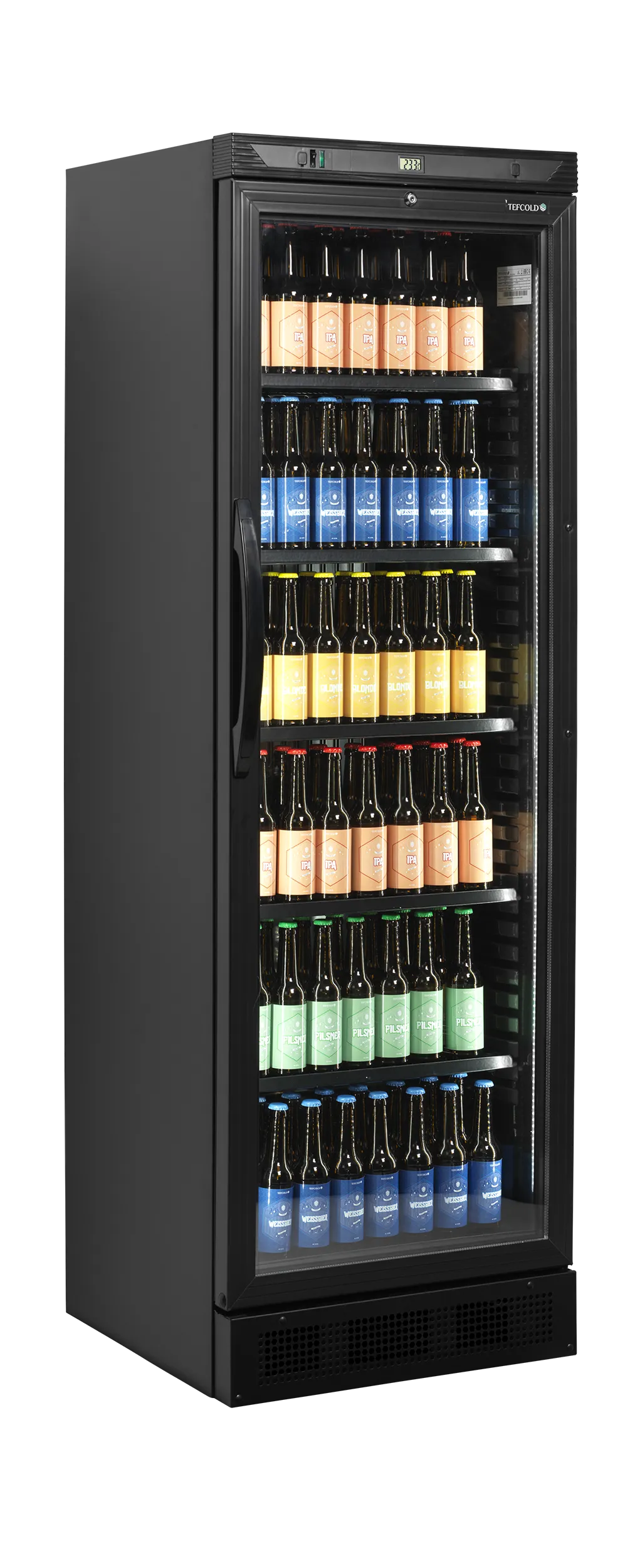Armario Expositor de Botellas en Negro, Mod CEV425 BLACK