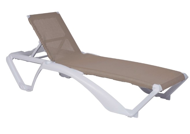Pack 2 Tumbonas Acqua Exterior en Blanco y Arena