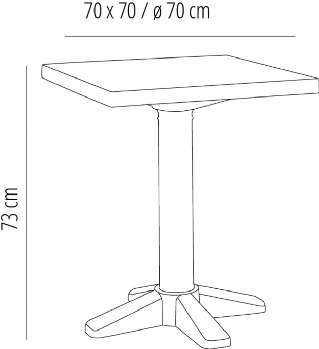 Mesa Banyoles Redonda en Blanco de 70 cm Ø 1