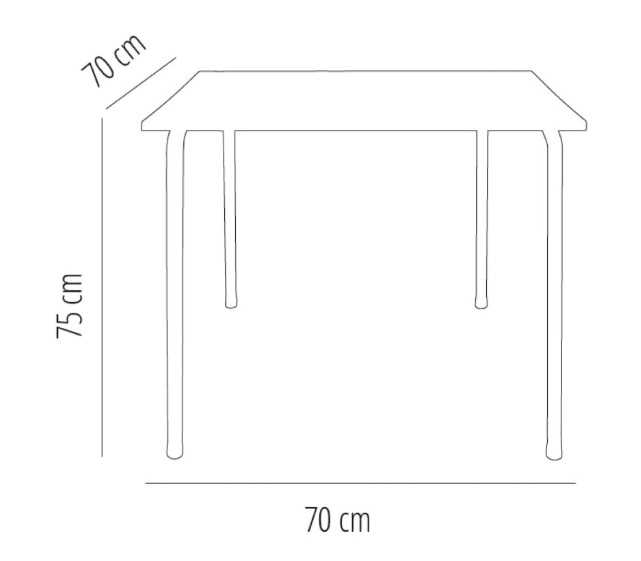 Pack 10 Mesas Cuadradas CORE 70x70 cm en Roble Natural 1