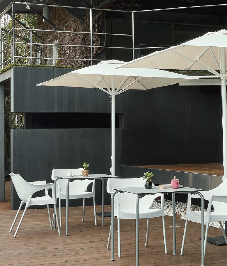 Parasol Exterior CORSICA en Blanco 200x200 cm 4