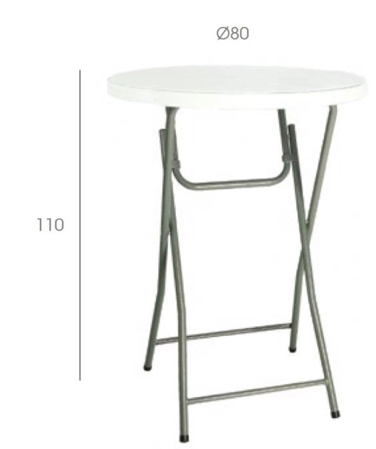 Mesa HAMLET Redonda Plegable 80Ø en GRIS 1