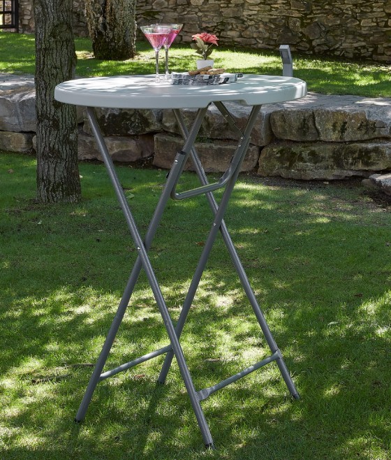 Mesa HAMLET Redonda Plegable 80Ø en GRIS 2