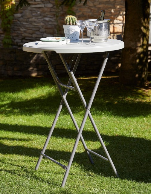 Mesa HAMLET Redonda Plegable 80Ø en GRIS 3