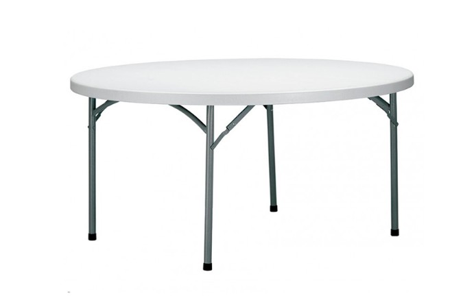 Mesa KRAUSS Redonda Plegable 160Ø en Gris