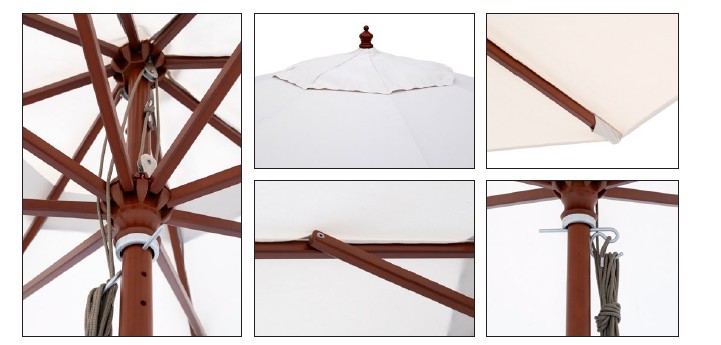 Parasol MADEIRA Exterior 300Ø en Blanco 1