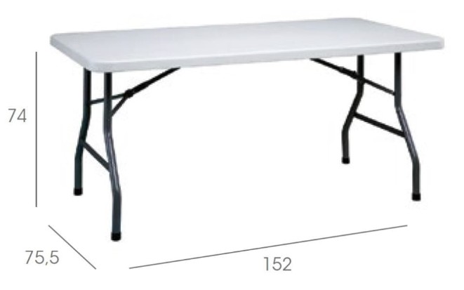 Mesa MAHLER Rectangular Exterior 152x76 en Gris 2