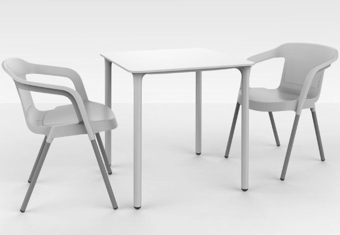 Mesa MARSELLA Cuadrada Interior 70x70 en Blanco 2