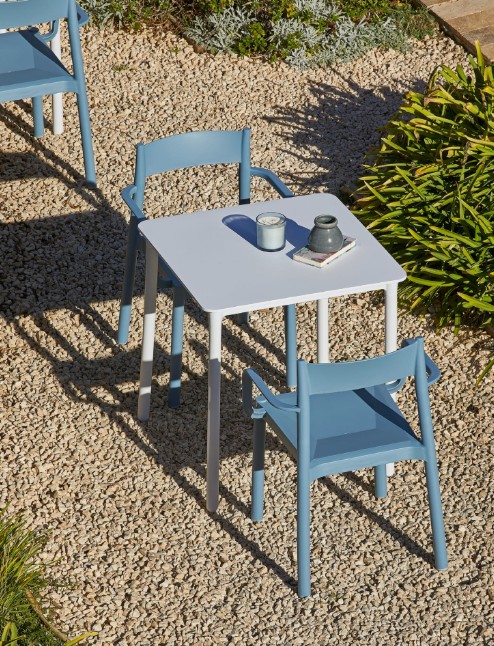 Mesa MARSELLA Cuadrada Interior 70x70 en Blanco 3