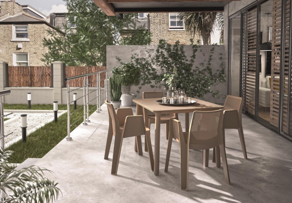 Mesa NOA Cuadrada 90x90 Pie Arena-Tablero Arena 5