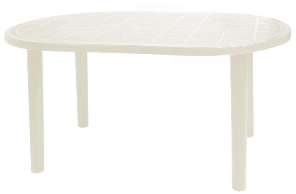 Mesa OLOT Oval Exterior 140x90 en Blanco