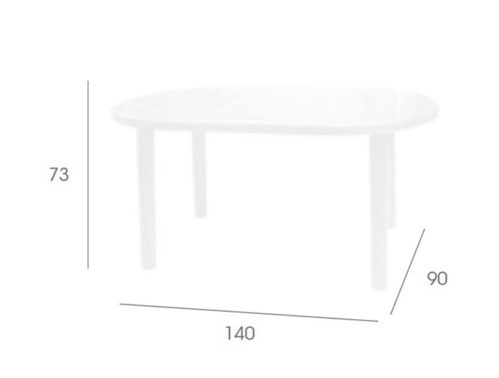 Mesa OLOT Oval Exterior 140x90 en Blanco 1