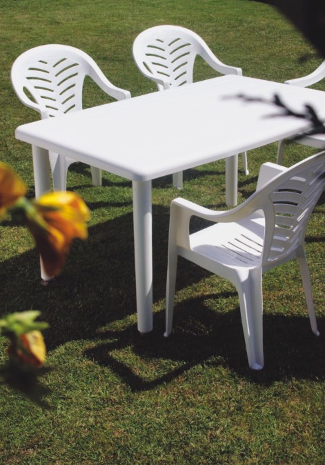 Mesa OLOT Rectangular Exterior 140x90 en Blanco 2