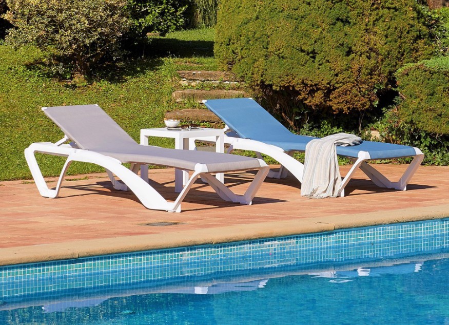 Pack 27 Tumbonas MARINA CLUB Blanco - Azul 2