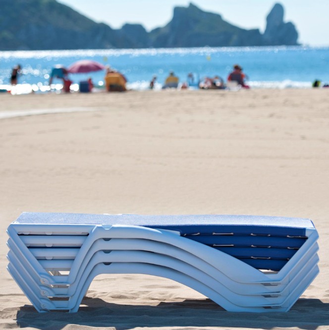 Pack 27 Tumbonas MARINA CLUB Blanco - Azul 4