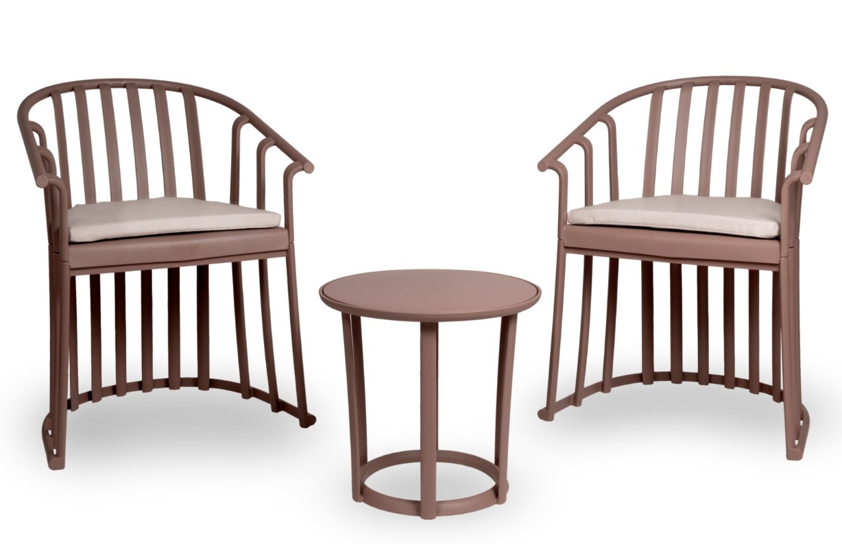 Set Chill Out RAFF con Sillas y Cojín + Mesa en CHOCOLATE