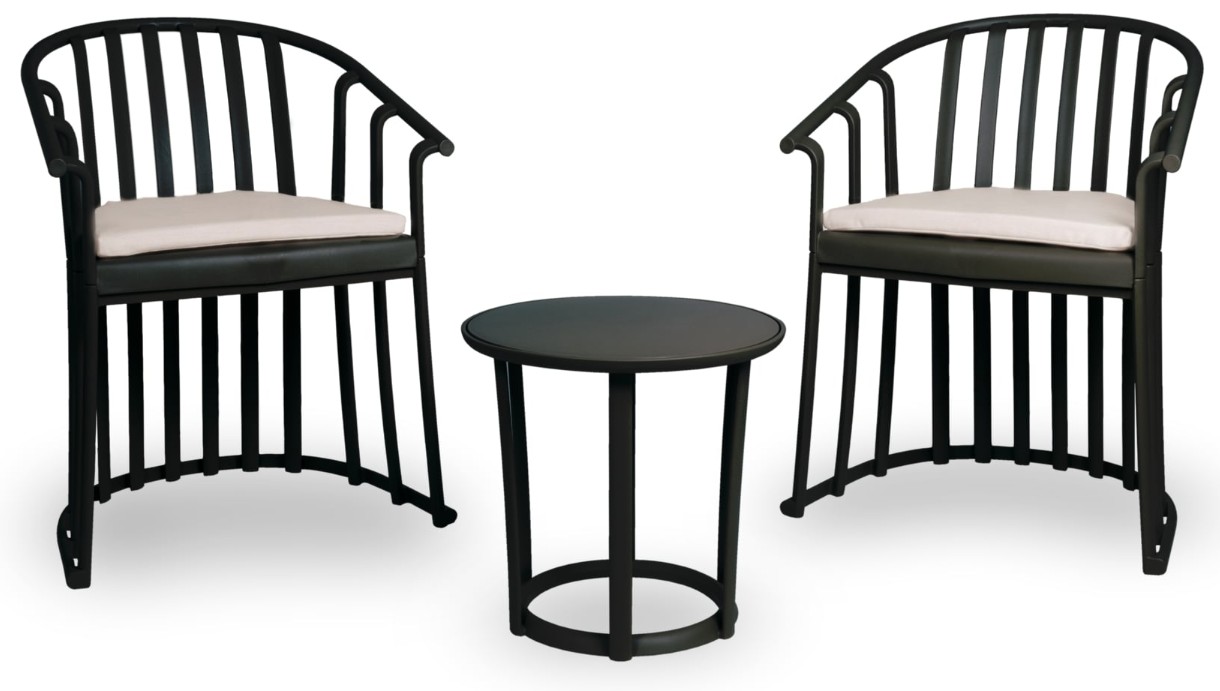 Set Chill Out RAFF con Sillas y Cojín + Mesa en NEGRO